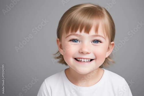 Young Kid. Happy Girl. Generated AI
