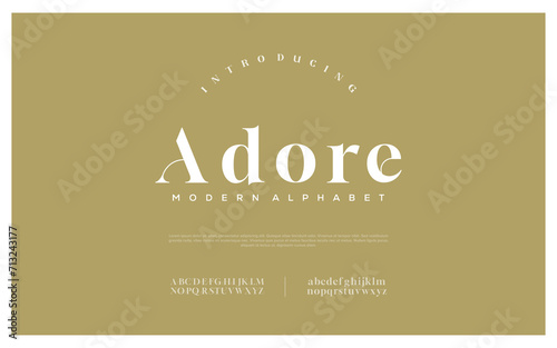 Adore Elegant luxury organic display font vector