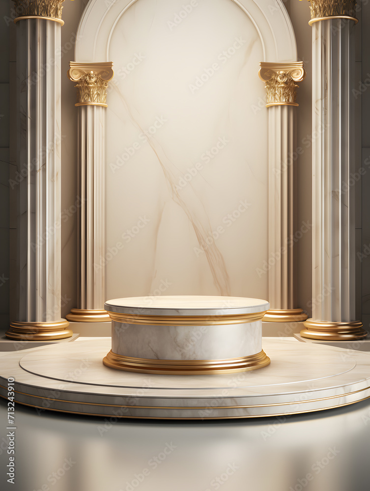 Gold elegant product display podium for product presentation Gold elegant product display podium for product presentation