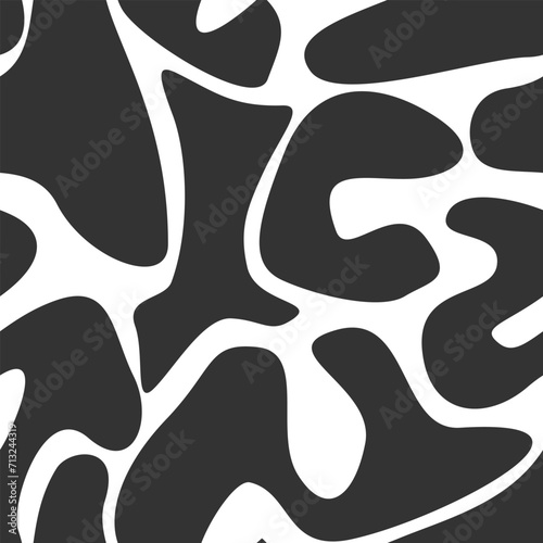 Abstract Seamless Pattern | Black and White Shapes Pattern
