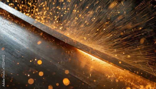 Sheet metal with sparks all around