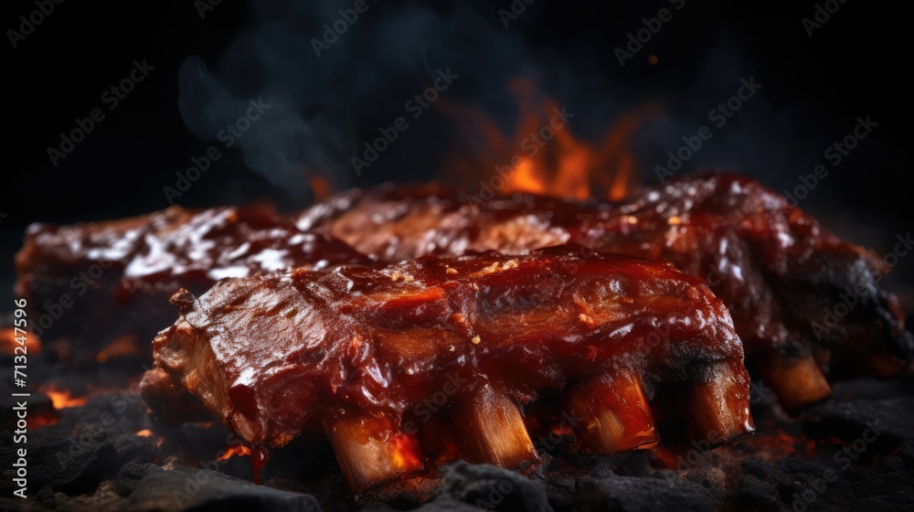 Professional food photography of Barbecue ribs Professional food photography of Barbecue ribs