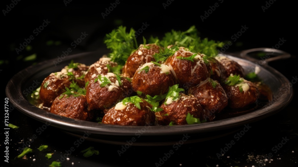 Professional food photography of Beef meatballs