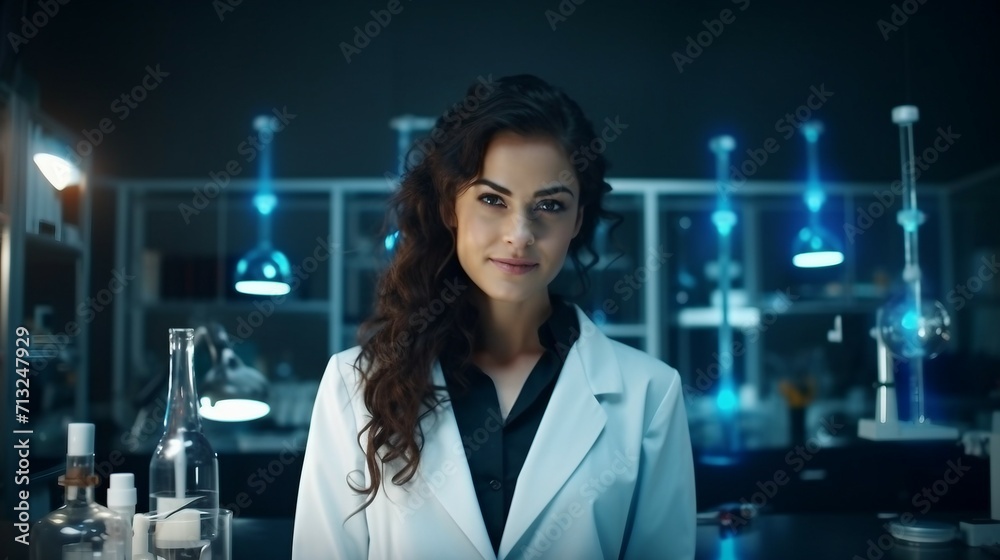 Woman Scientist Examining Object With Concentration in Laboratory, Women History Day