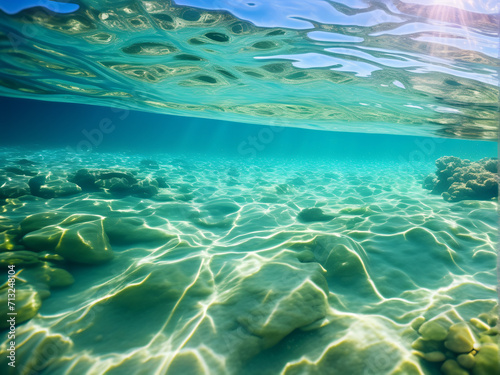 coral reef in the blue sea