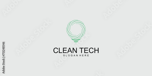 Clean technology logo design with modern concept| premkum vector