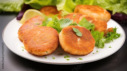 Professional food photography of Fish cutlets