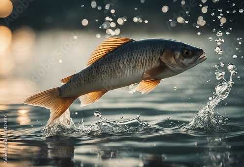 A fish jumping out of the water