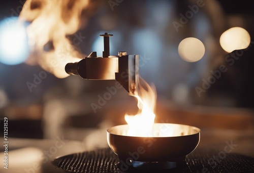 Bunsen burner and a crucible photo
