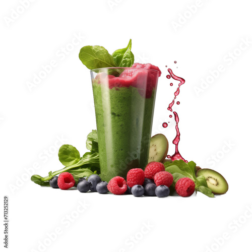 Swiss Chard Surprise Smoothie  Swiss Chard  Mixed Berries  Coconut Water  Lime  Ice isolated on transparent background