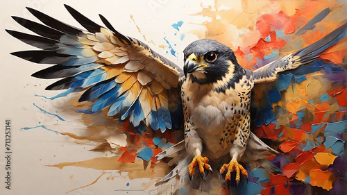 A Colorful Ode to the Peregrine Falcon ai generated