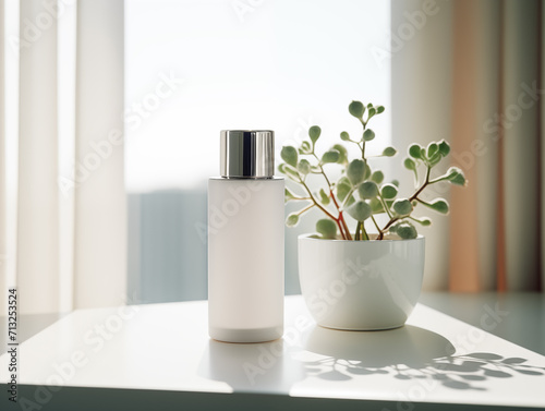 Wallpaper Mural The white simple cosmetic product with present box put on a table, perfume mockup Torontodigital.ca