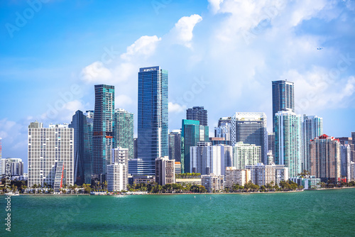 Miami skyline bright sunny day panoramic view, Florida © xbrchx