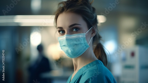 Woman in Scrubs and Face Mask Attending to Patients, World Health Day