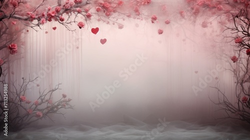  A misty background with soft fog, creating an ethereal and mysterious ambiance for a unique Valentine's Day setting.