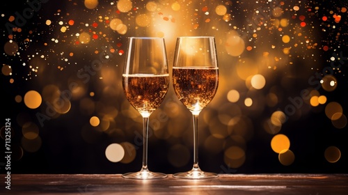 A sophisticated background with sparkling wine glasses, capturing the celebratory spirit of love.