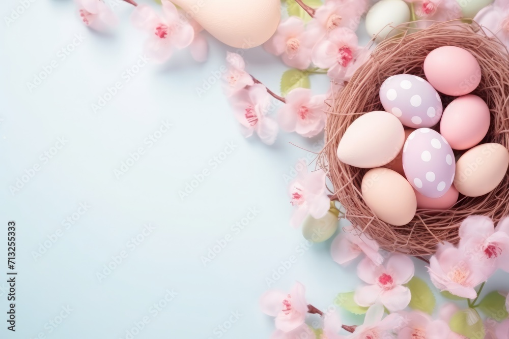 border background with intricately decorated Easter eggs