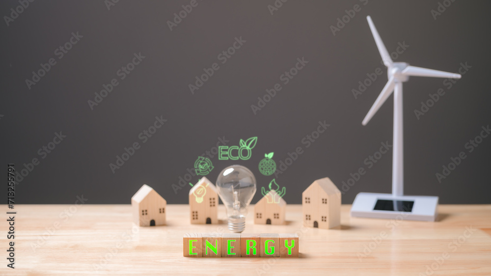 Fotografia do Stock: Utilizing windmill and solar energy technology ...