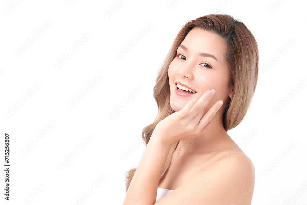 Beautiful young asian woman with clean fresh skin on white background, Face care, Facial treatment, Cosmetology, beauty and spa, Asian women portrait. Beautiful young asian woman with clean fresh skin on white background, Face care, Facial treatment, Cosmetology, beauty and spa, Asian women portrait.