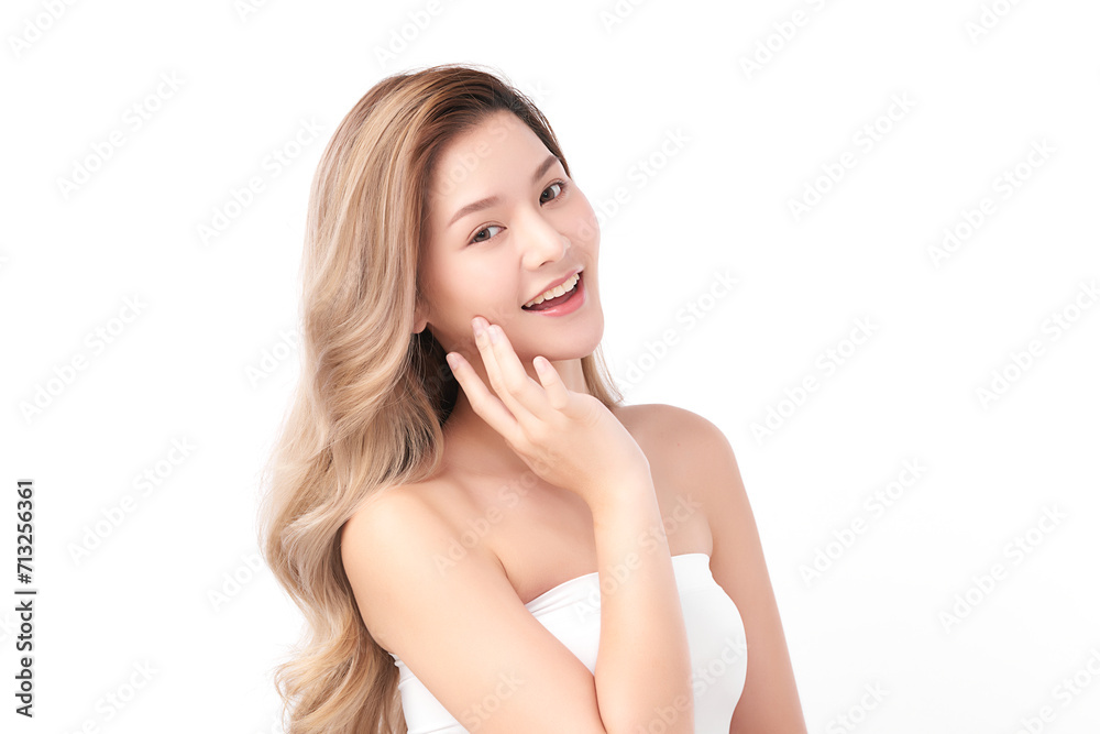Beautiful young asian woman with clean fresh skin on white background, Face care, Facial treatment, Cosmetology, beauty and spa, Asian women portrait. Beautiful young asian woman with clean fresh skin on white background, Face care, Facial treatment, Cosmetology, beauty and spa, Asian women portrait.