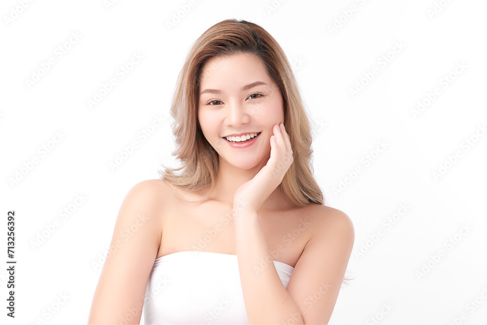 Beautiful young asian woman with clean fresh skin on white background, Face care, Facial treatment, Cosmetology, beauty and spa, Asian women portrait. Beautiful young asian woman with clean fresh skin on white background, Face care, Facial treatment, Cosmetology, beauty and spa, Asian women portrait.