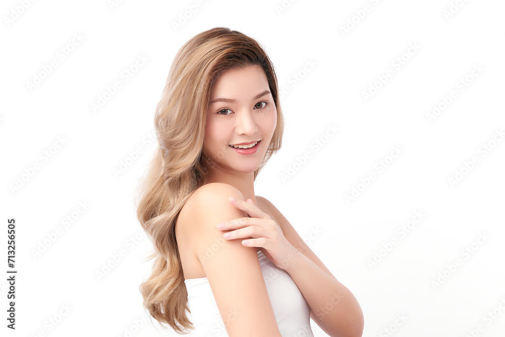 Beautiful young asian woman with clean fresh skin on white background, Face care, Facial treatment, Cosmetology, beauty and spa, Asian women portrait. Beautiful young asian woman with clean fresh skin on white background, Face care, Facial treatment, Cosmetology, beauty and spa, Asian women portrait.