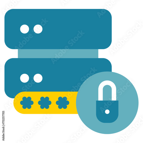 storage database lock key protection security flat style