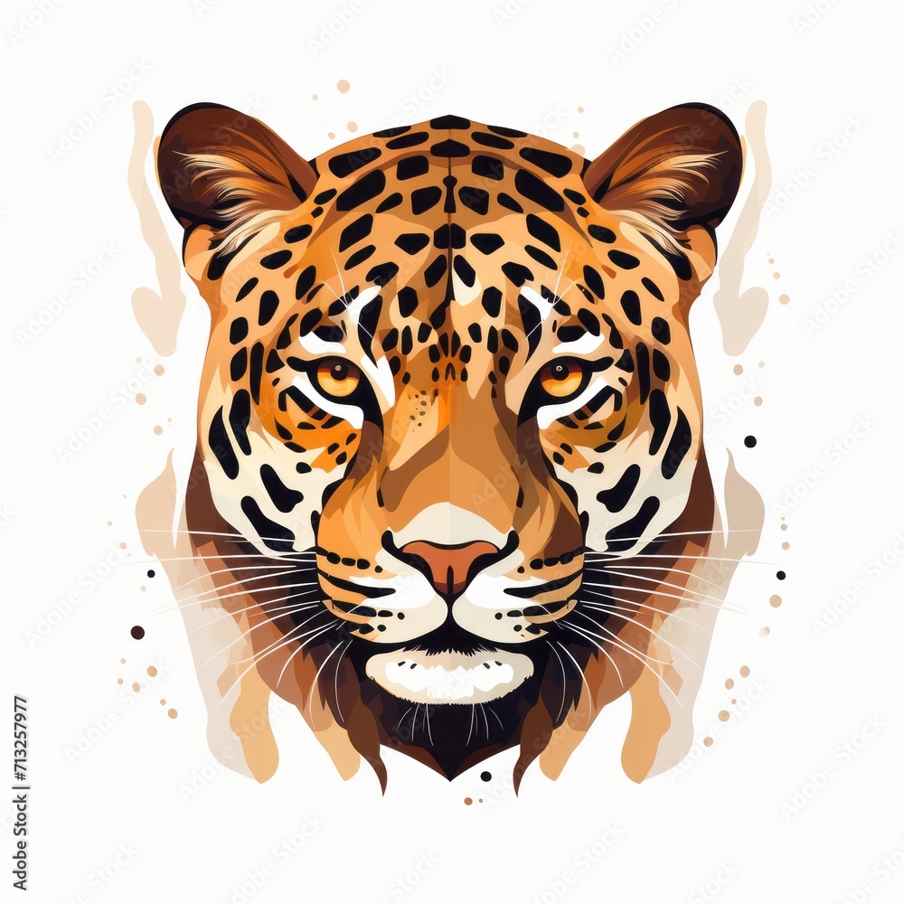 Panthera_onca in flat design style on white background Panthera_onca in flat design style on white background