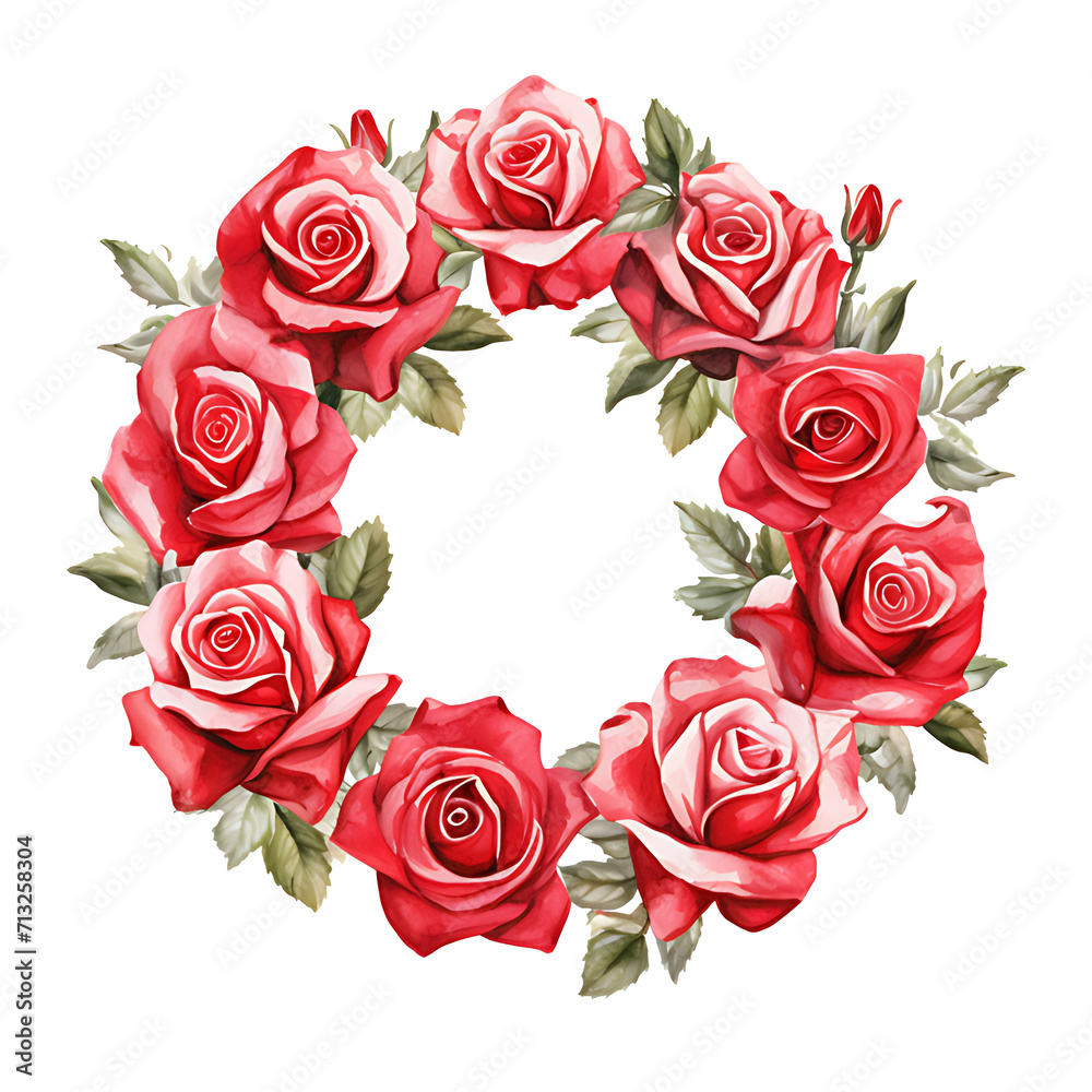 watercolor hand-painting style a bunch of rose flowers isolated on white background. Clipping path included. watercolor hand-painting style a bunch of rose flowers isolated on white background. Clipping path included.
