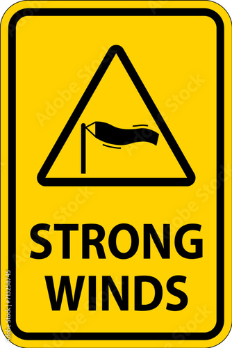 Water Safety Sign Warning - Strong Winds