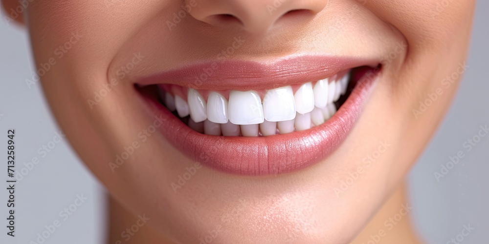 Naklejka premium young woman with a perfect, healthy teeth smile. A captivating image capturing dental health and the beauty of a confident