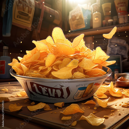 Potato chips in a bowl3 photo