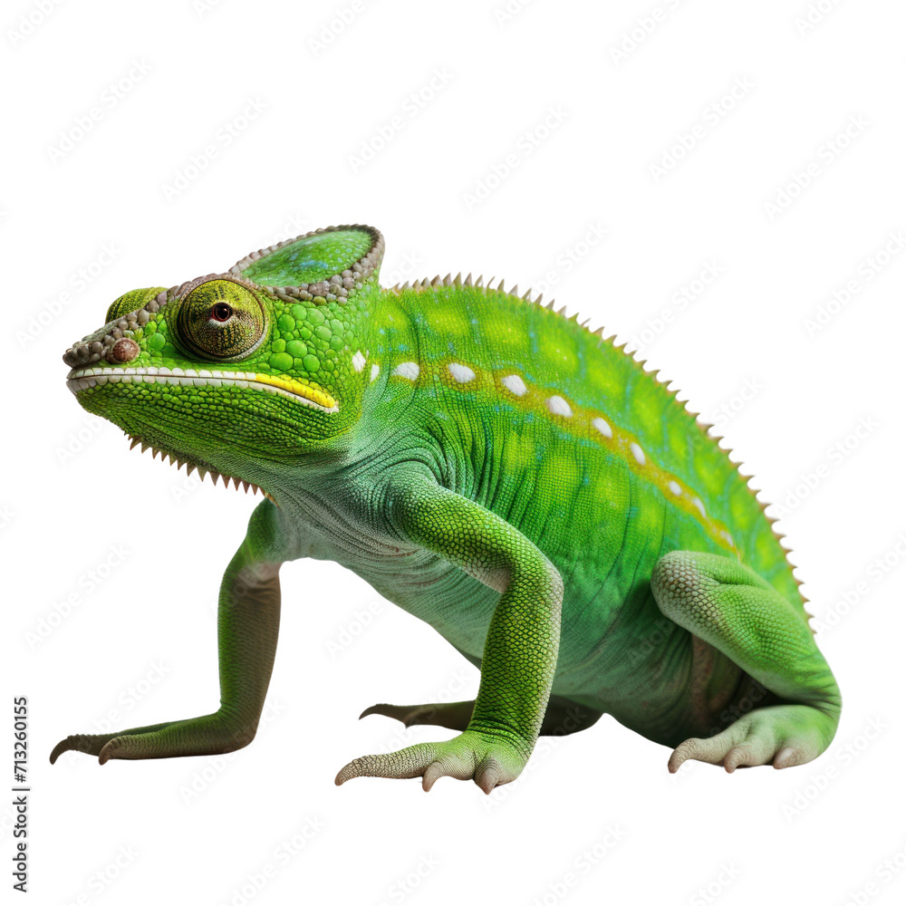 Obraz premium Green Tree Monitor (Varanus prasinus) on transparent background.