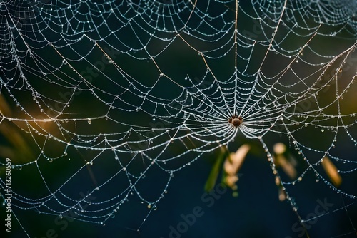A closeup of spider web 