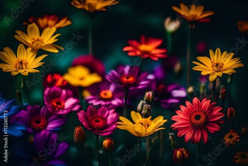 beautiful multi colour flowers background
