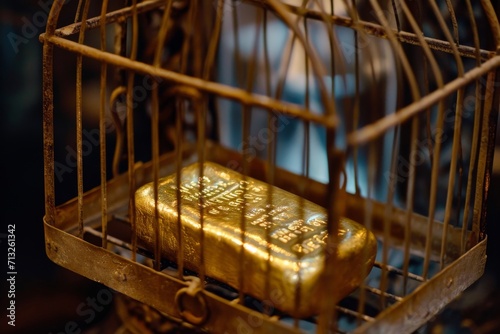 gold items inside the cage