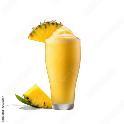 Mango Tango Smoothie: Mango, Pineapple, Coconut Water, Lime, Ice isolated on transparent background