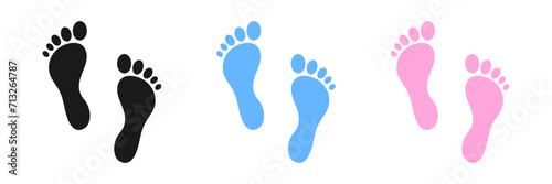 Foot flat design vector illustration set.