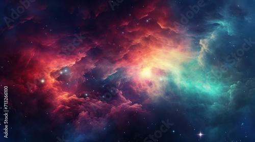 Colorful Nebula in Scifi Universe, Background, Wallpaper © Damian Sobczyk