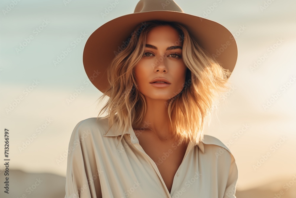 Illustration of a fashion portrait, AI Generated Illustration of a fashion portrait, AI Generated