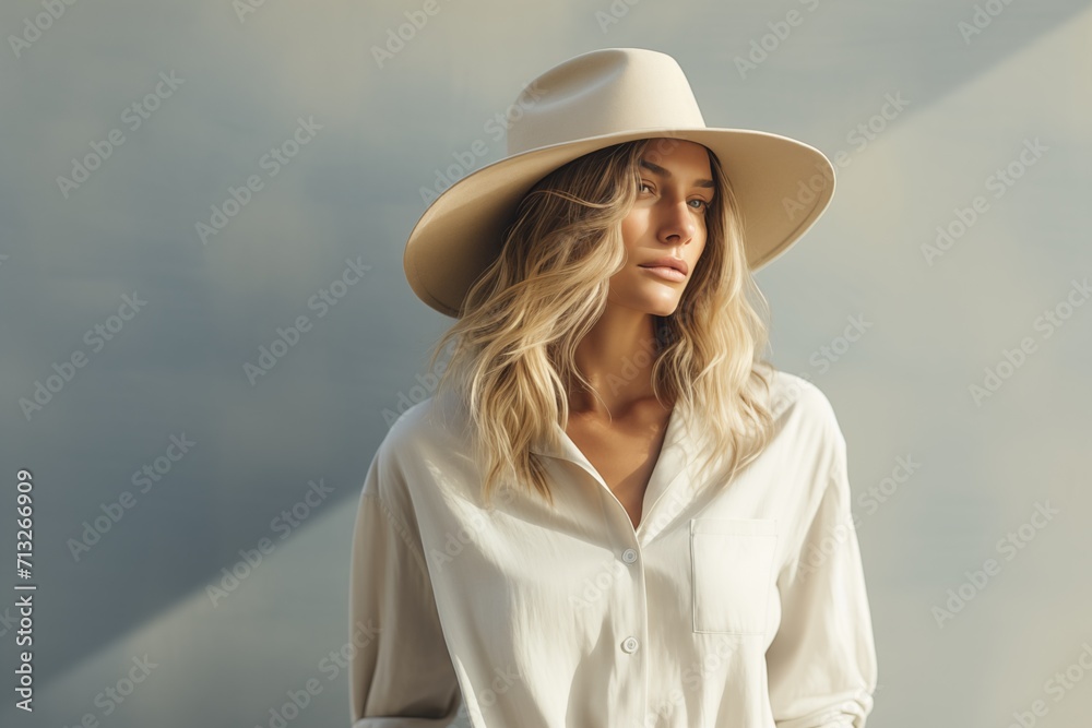 Illustration of a fashion portrait, AI Generated Illustration of a fashion portrait, AI Generated