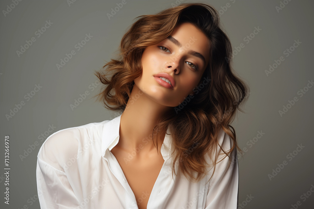 Illustration of a fashion portrait, AI Generated Illustration of a fashion portrait, AI Generated