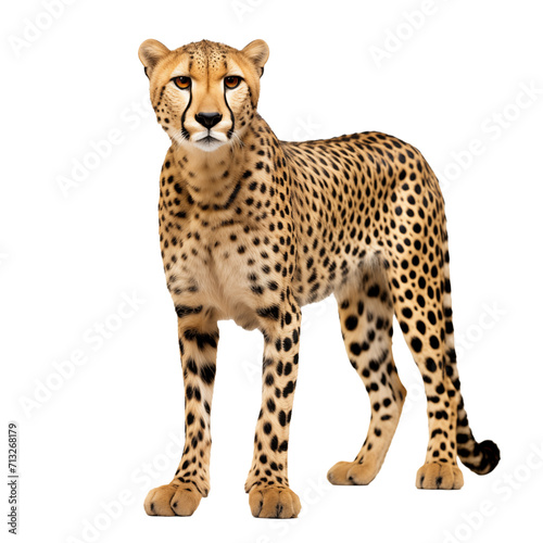 Cheetah isolated on transparent and white background. Generative ai