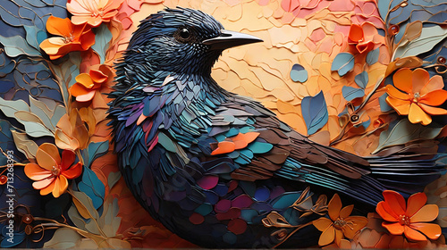 A Colorful Tapestry of the European Starling ai generated © Aziz