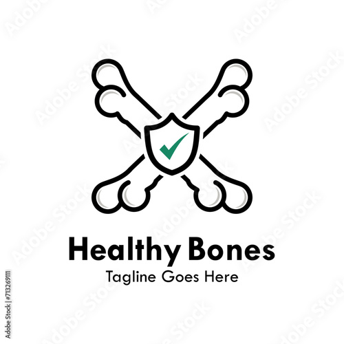 Healthy bones design logo template illustration photo