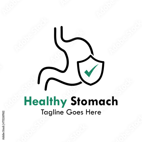 Healthy stomach design logo template illustration