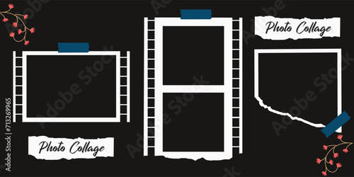 4 photo collage template. vector illustration, new collections