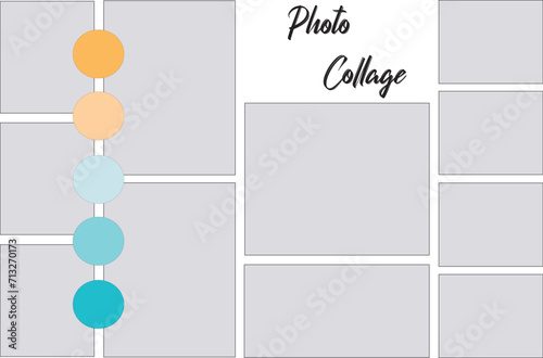 11 photo collage template. vector illustration, new collections