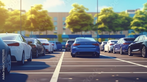 Car parked at outdoor parking lot. Car dealership and dealer agent concept. © Zephyr-Imagix 