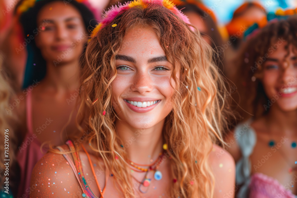 Summer Festival Radiance: A Portrait of Youthful Joy and Colors Summer Festival Radiance: A Portrait of Youthful Joy and Colors
